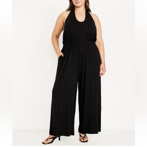 Old Navy black Waist-Defined Halter Jumpsuit